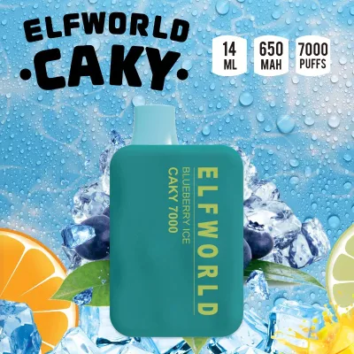 Original Elfworld Caky 7000 Puffs 14 ml Precargado 650 mAh Batería recargable E Cigarrillo Pluma Vape desechable al por mayor
